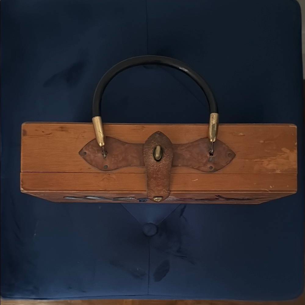 Enid Collins Vintage Painted Songbird Box Purse - Picture 2 of 7